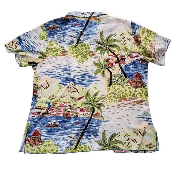Key Lime Pie Vintage Hawaiian Shirt Tropical Print 100% Rayon Size 1X - Picture 5 of 14